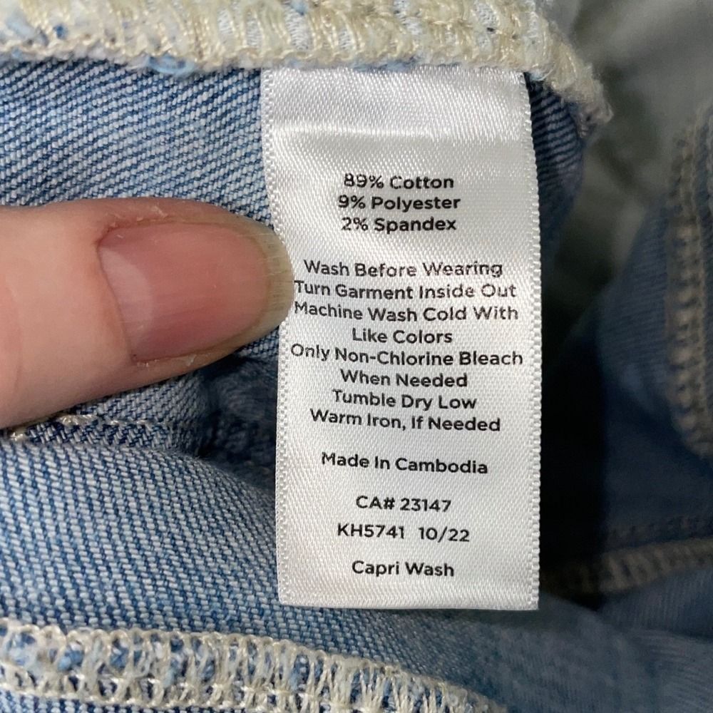 Straight Leg Crop Jeans W/14 Light Blue Wash Talbots KH5741 - Picture 6 of 15